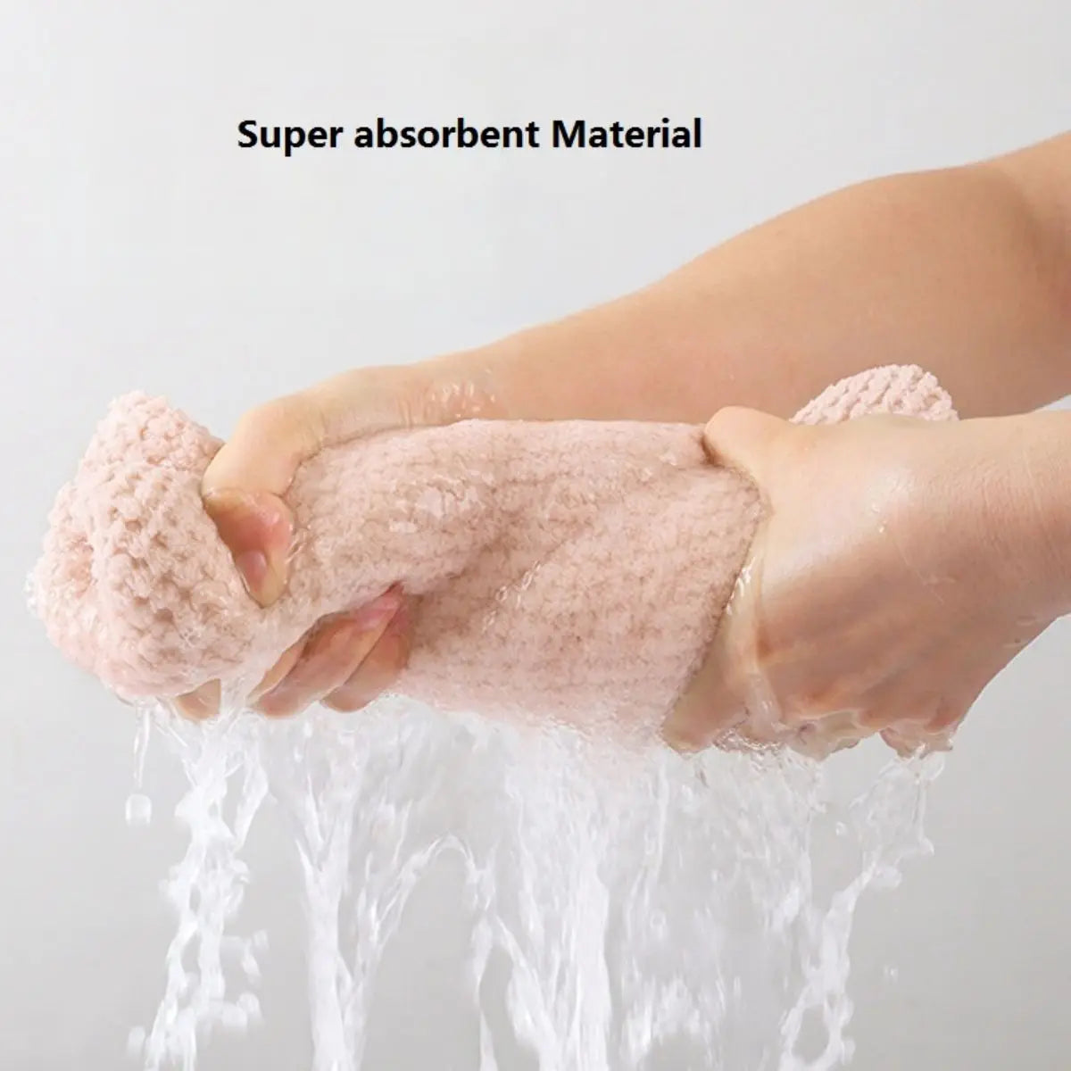 Solid Color Hair Towel Textured Dry Hair Cap 9.8' X 25.5' Absorbent Hair Towel Wrap for Button-Down Women